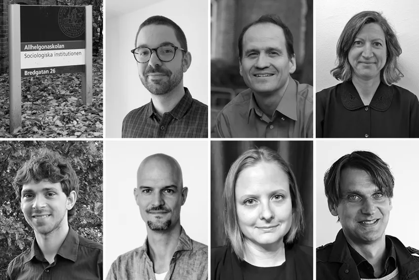 Portraits of Jan Mewes, Christopher Swader, Lisa Flower, Shai Mulinari, Sébastien Tutenges, Susanne Boethius and David Wästerfors
