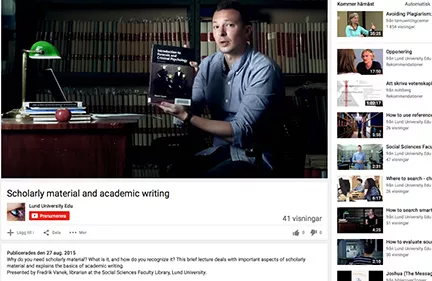 Screen shot film about academic writing. 