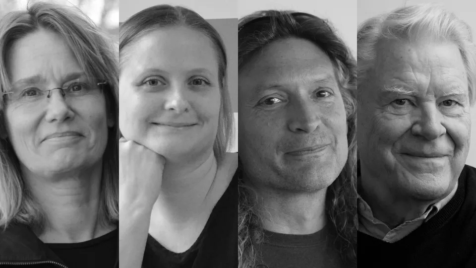 Porträtt Åsa Lundqvist, Susanne Boëthius, Chris Mathieu och Anders Kjellberg. Foto: Emma Lord och Christer Lindberg.