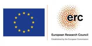 Logotyp Show and Tell - en EU flagga och en ERC-logga. 